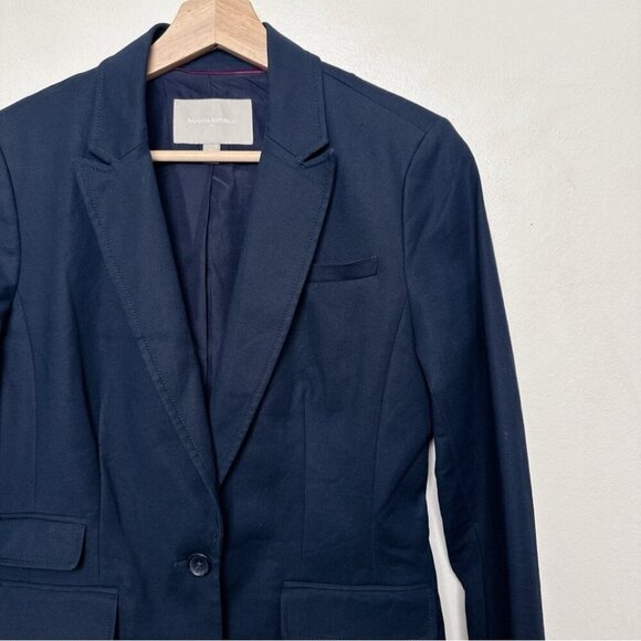 Banana Republic Womens 4 Stretch Navy Career Button Blazer - Picture 6 of 15